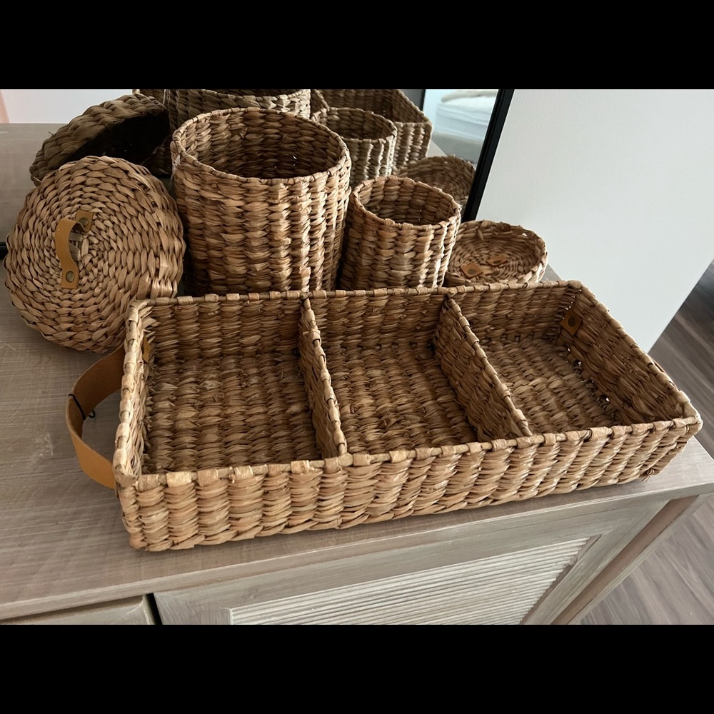 3 piece wicker bathroom accessory set from target